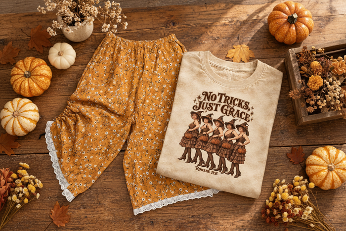Golden Daisy Bloomers & No Tricks Just Grace Tee