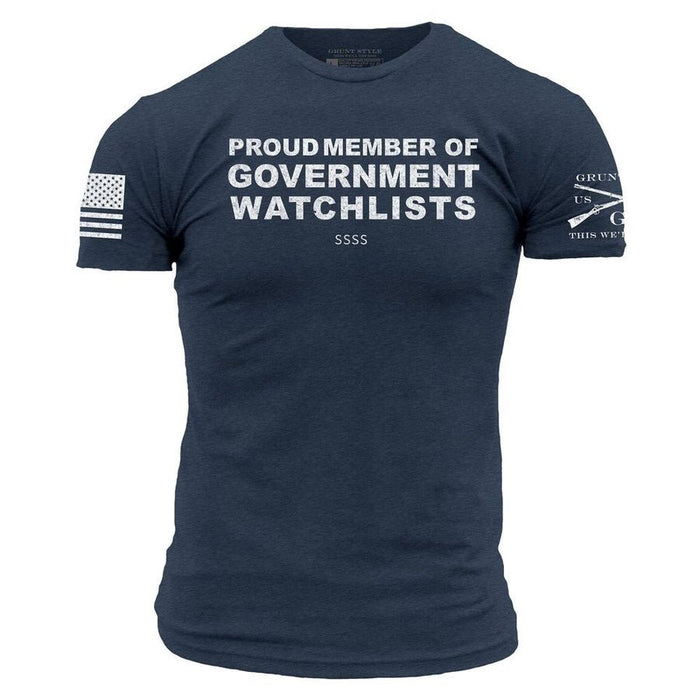 Grunt Style Government Watchlists T-Shirt - Midnight Navy T-Shirt