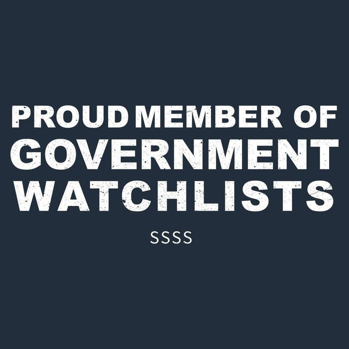 Grunt Style Government Watchlists T-Shirt - Midnight Navy artwork