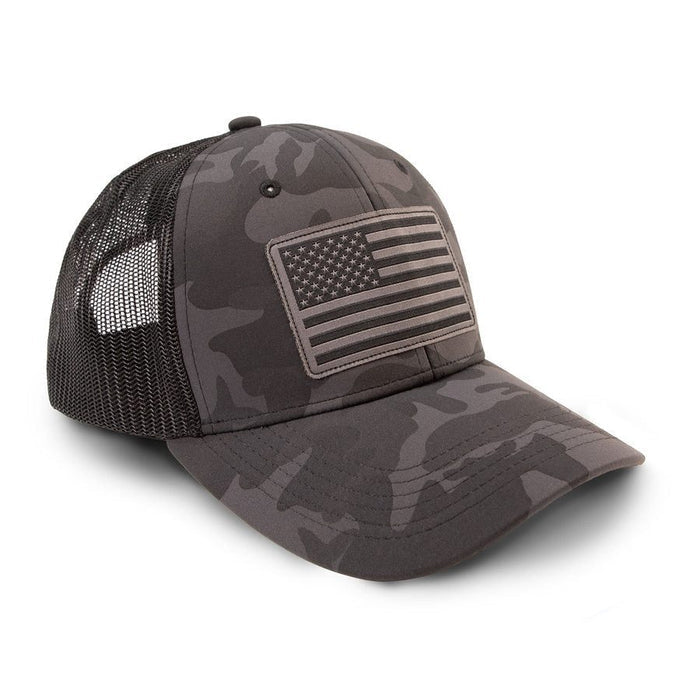 Grunt Style Flag Mesh Hat - Black Camo