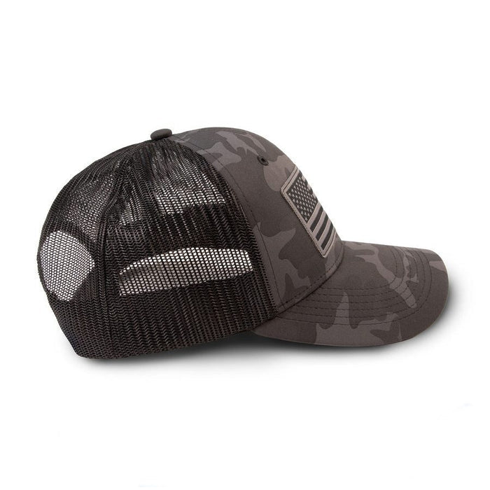 Grunt Style Flag Mesh Hat - Black Camo