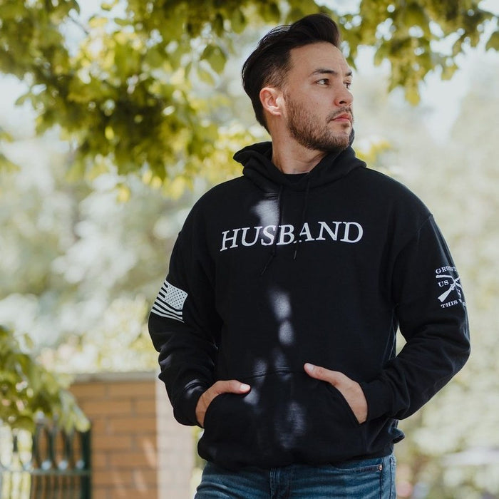 Husband Defined Hoodie - Black Long Sleeve For Men| Grunt Style