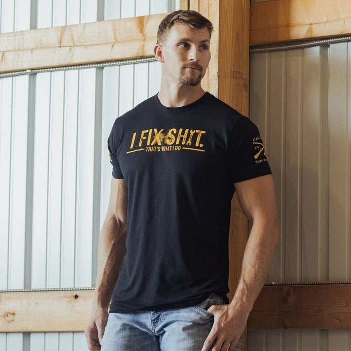 Grunt Style I Fix Sh*t T-Shirt - Black T-Shirt