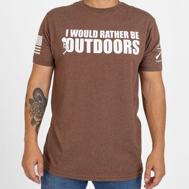 Grunt Style I Would Rather T-Shirt - Heather Brown T-Shirt