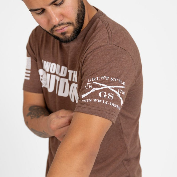 Grunt Style I Would Rather T-Shirt - Heather Brown T-Shirt
