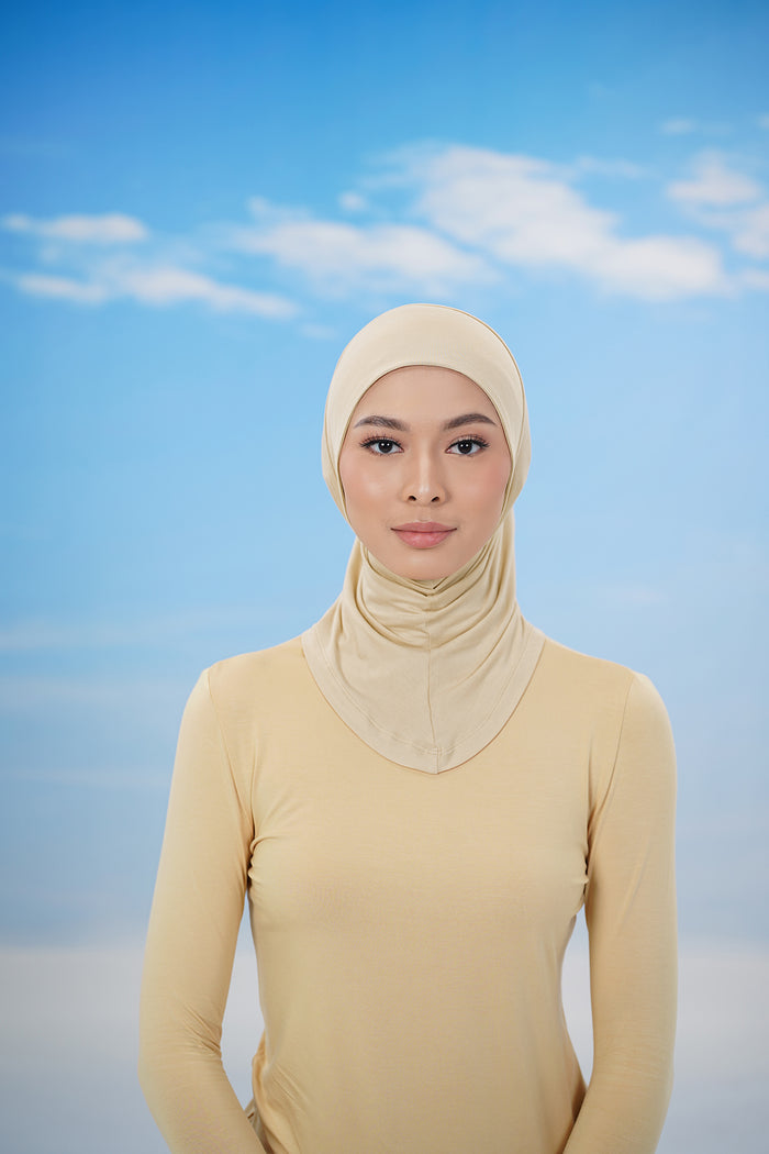 ninja inner in almond by buttonscarves front view