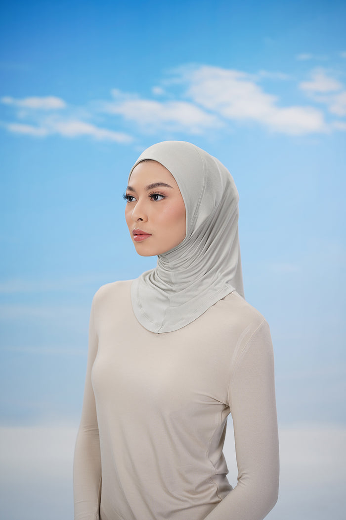 ninja inner in taupe by buttonscarves side view