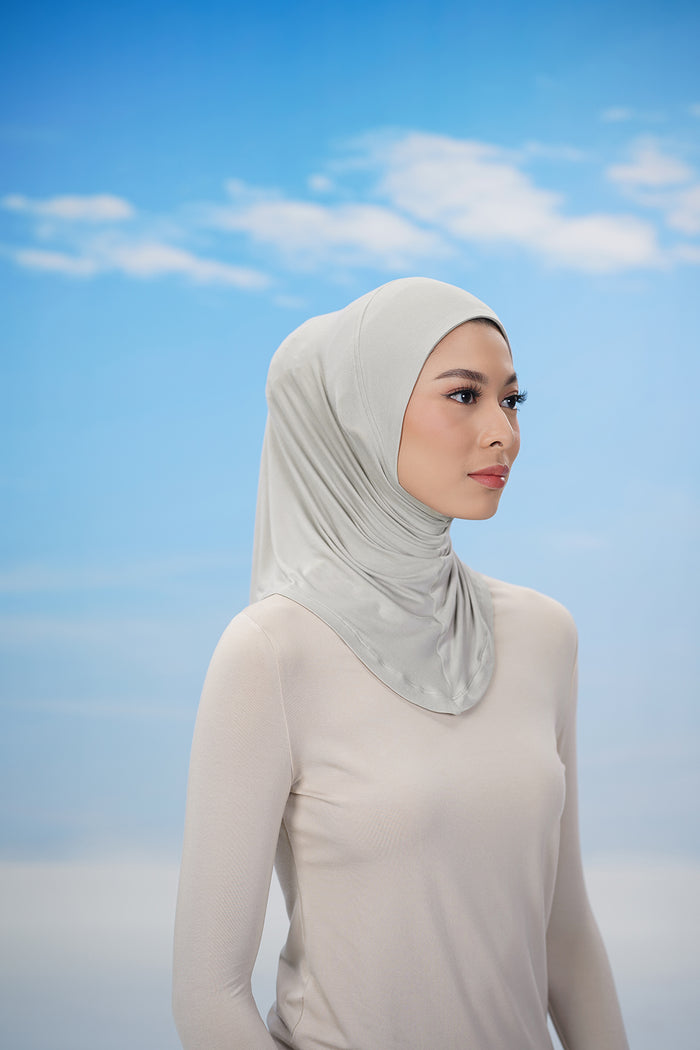 ninja inner in taupe by buttonscarves side view