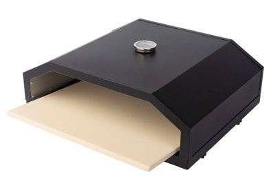 Black Steel Pizza Oven with Pizza Stone - Side Profile | United RV Parts