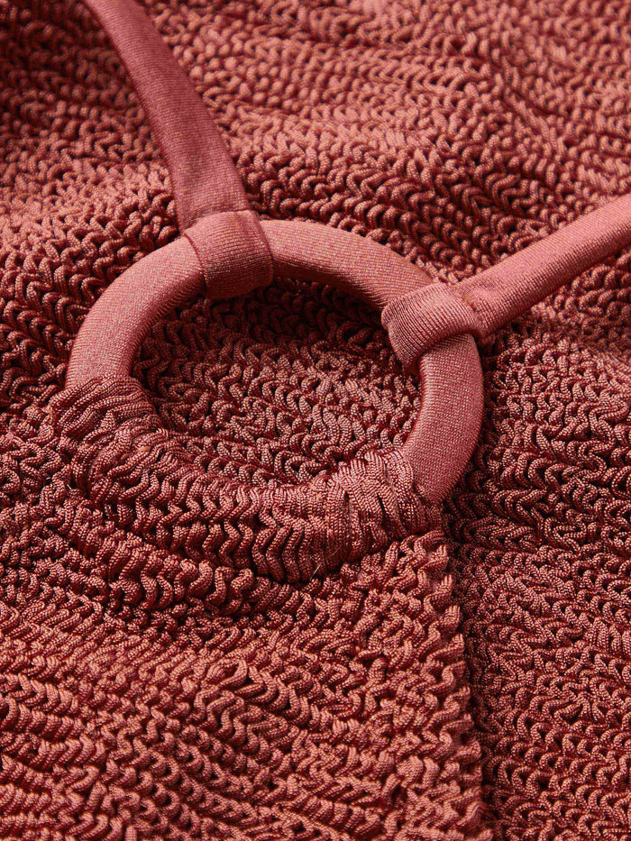 Jasmine Swim With Tonal Hoop - Metallic Rosewood