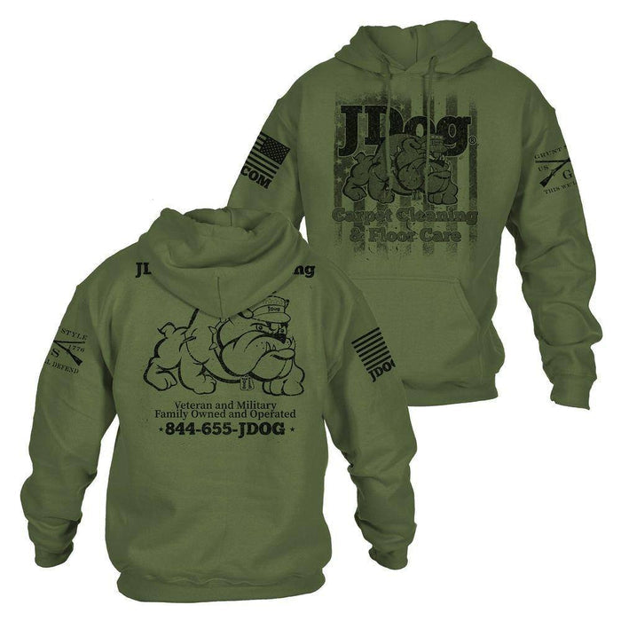 JDog Carpet Cleaning and Floor Care Military green Hoodie  Grunt Style