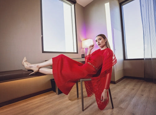 Journey Plissé Midi Dress with Jacket D2812