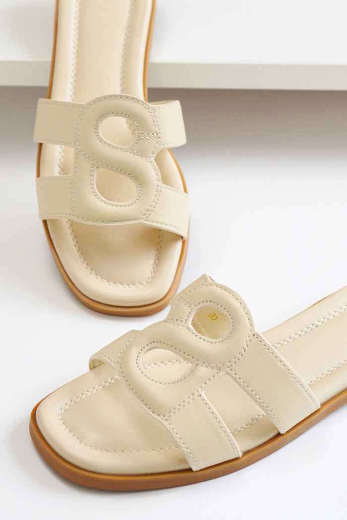 kefi sandal in beige by buttonscarves detail look