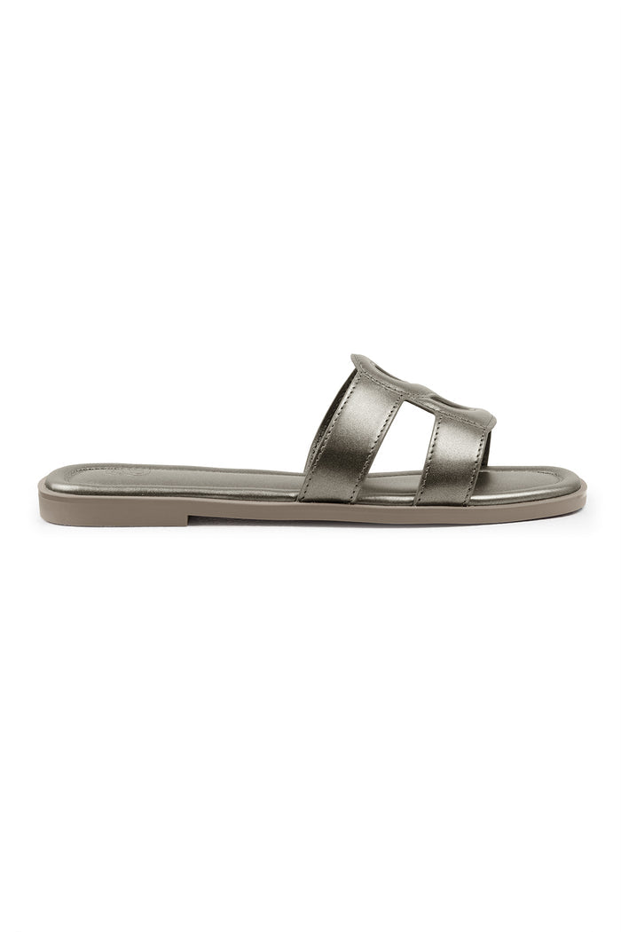 kefi sandal in bronze by buttonscarves side view