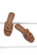 kefi sandal in brown by buttonscarves