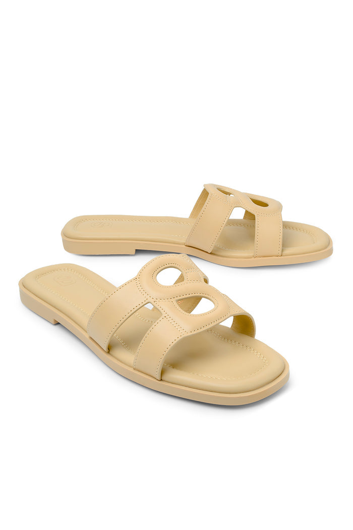 kefi sandal in custard by buttonscarves