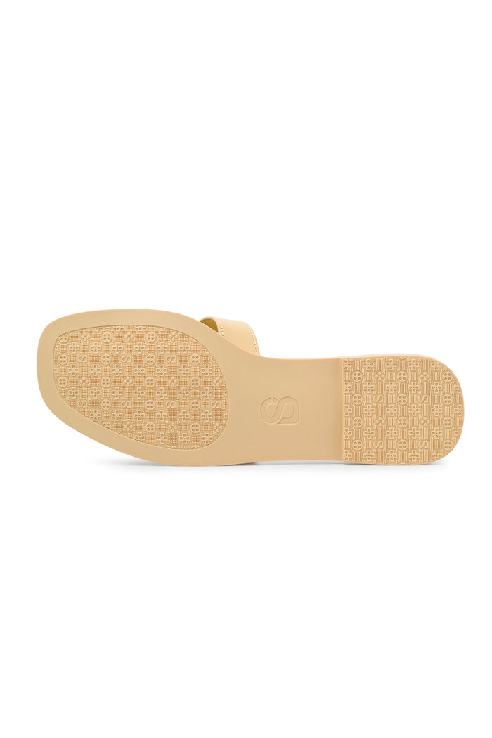 kefi sandal in custard by buttonscarves outsole view