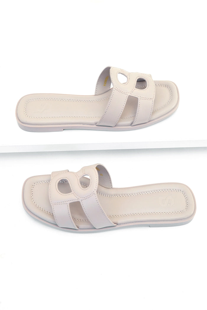 kefi sandal in khaki by buttonscarves side view