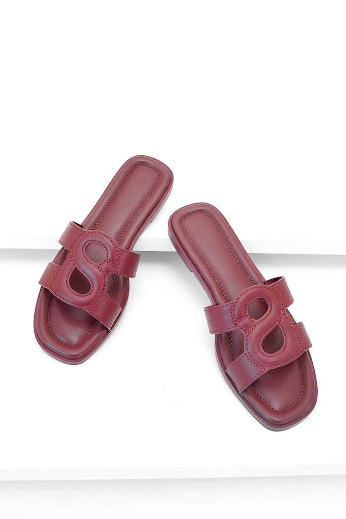 kefi sandal in maroon by buttonscarves