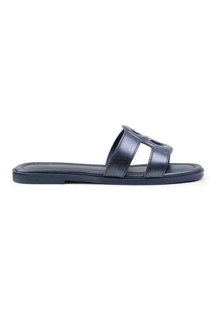 kefi sandal in midnight by buttonscarves side view