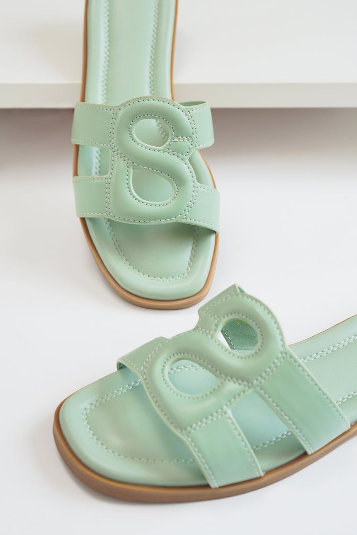 kefi sandal in mint by buttonscarves detail view