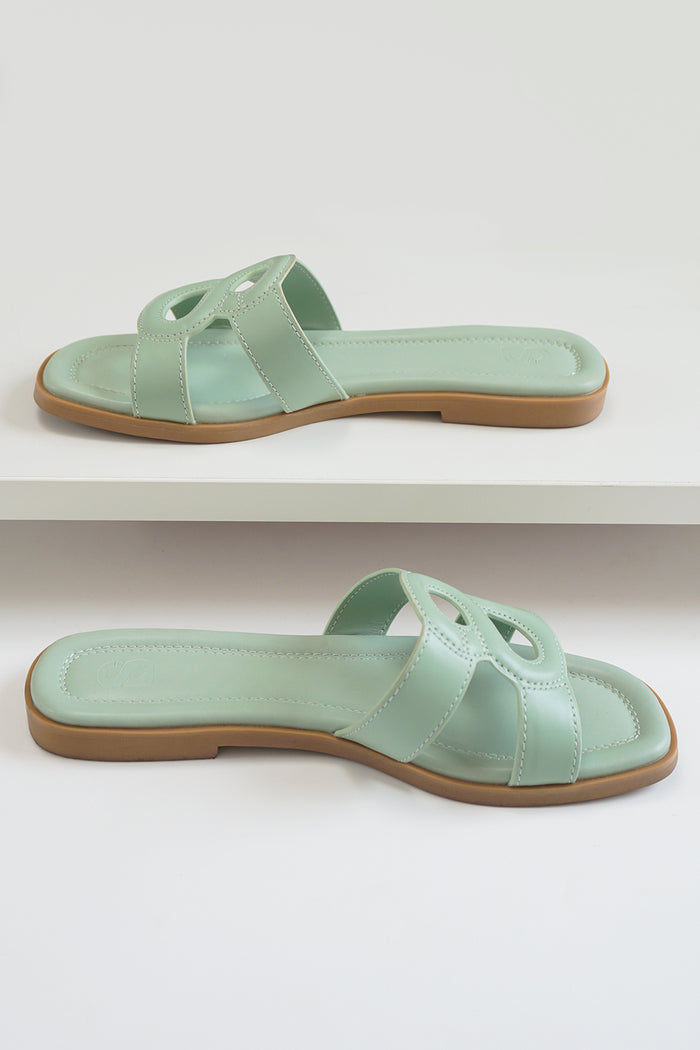 kefi sandal in mint by buttonscarves side view