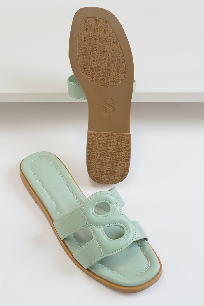 kefi sandal in mint by buttonscarves top and bottom view