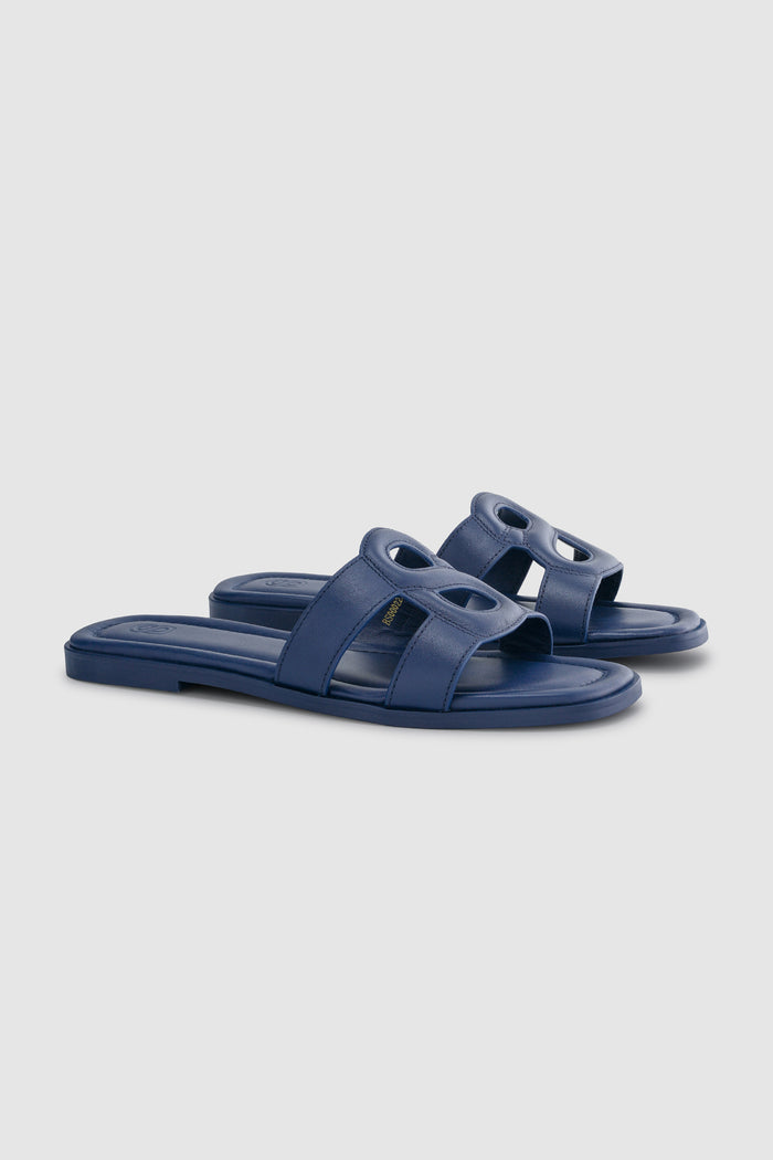 kefi sandal in navy by buttonscarves side view