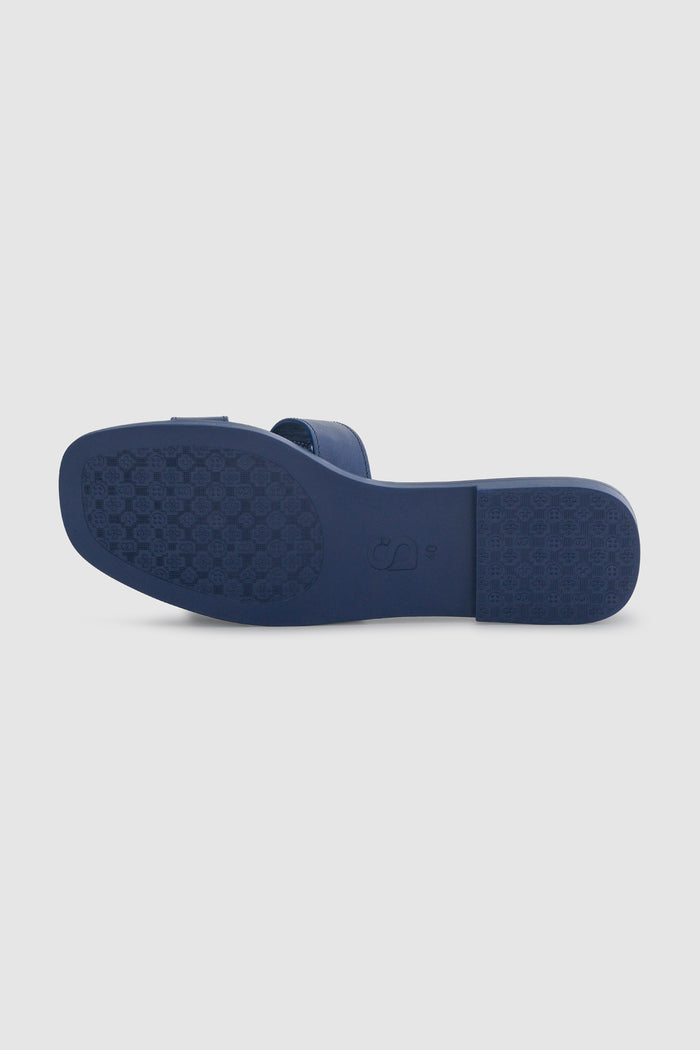 kefi sandal in navy by buttonscarves outsole view