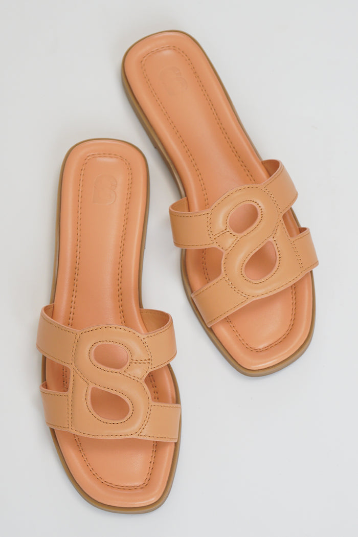 kefi sandal in peach by buttonscarves