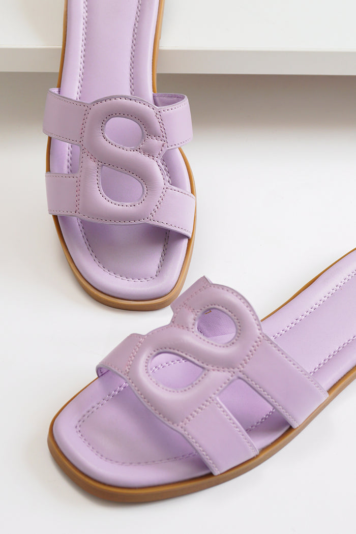 kefi sandal in purple by buttonscarves detail look