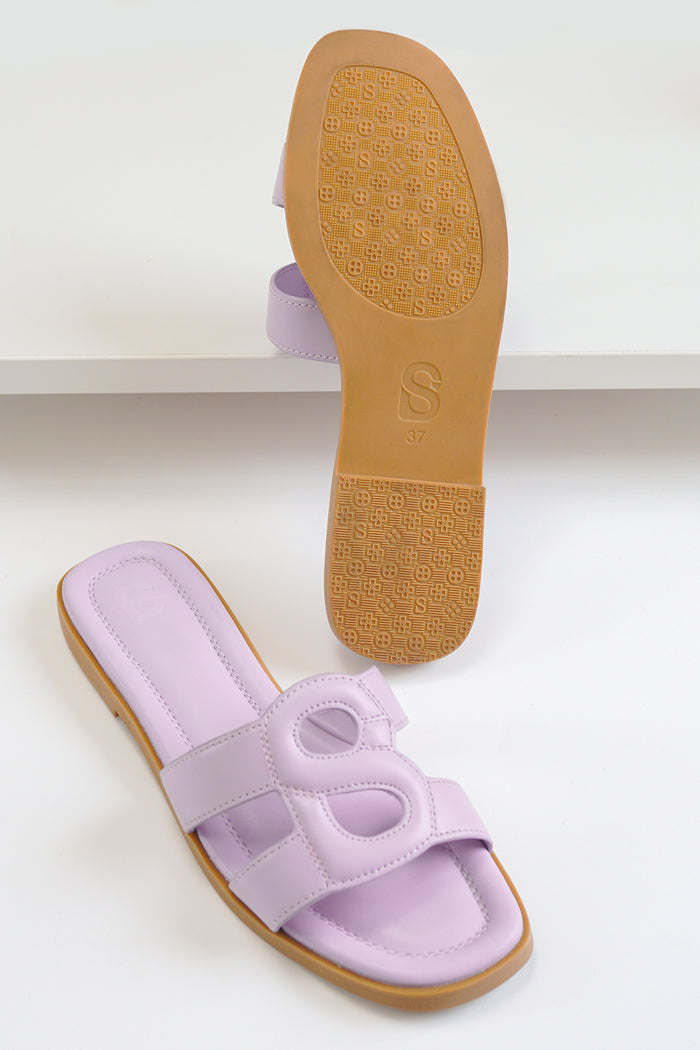 kefi sandal in purple by buttonscarves top and bottom view