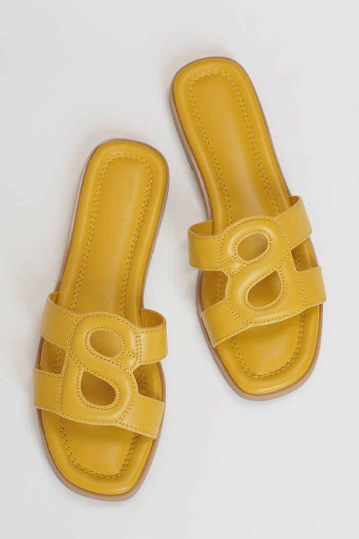 kefi sandal in yellow by buttonscarves