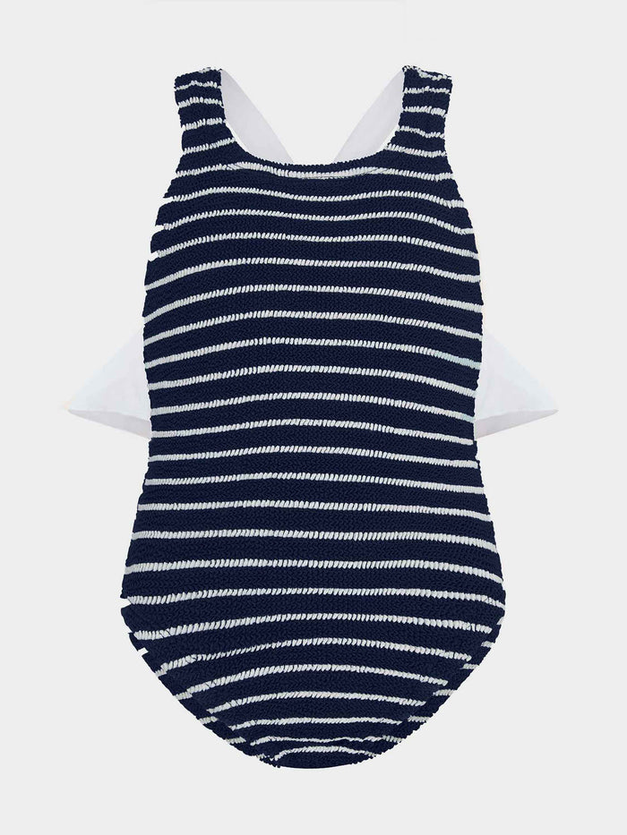 Kids Lara Swim (Ages 7 to 12) - Navy/White Stripe
