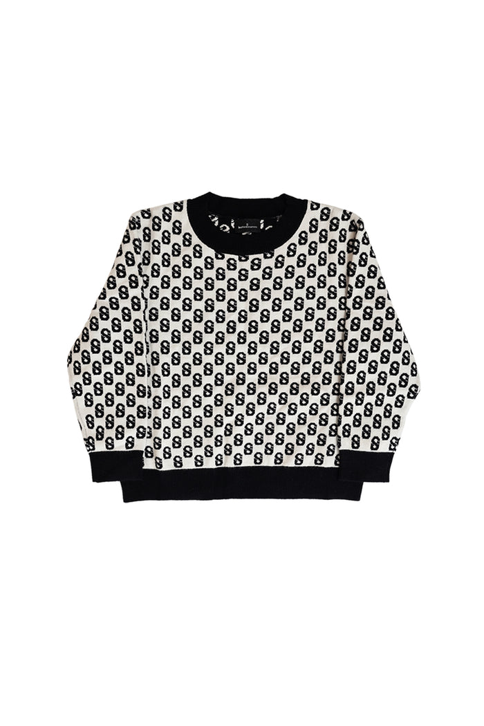 Kids Signature Monogram Sweater - Black Pearl