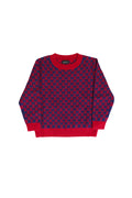 Kids Signature Monogram Sweater - Carmine