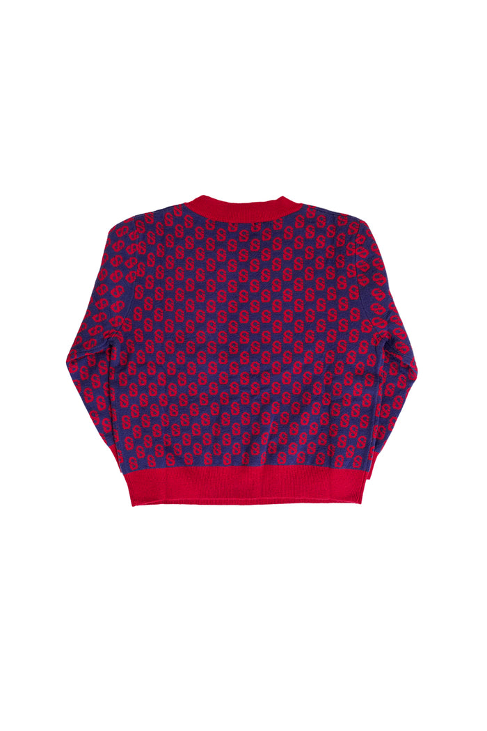 Kids Signature Monogram Sweater - Carmine