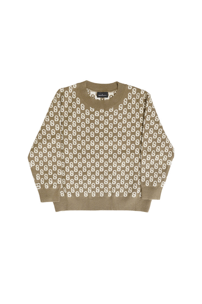 Kids Signature Monogram Sweater - Pale Gold