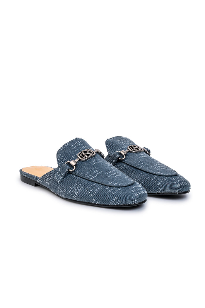 Linzy Denim Slipper - Texture Blue