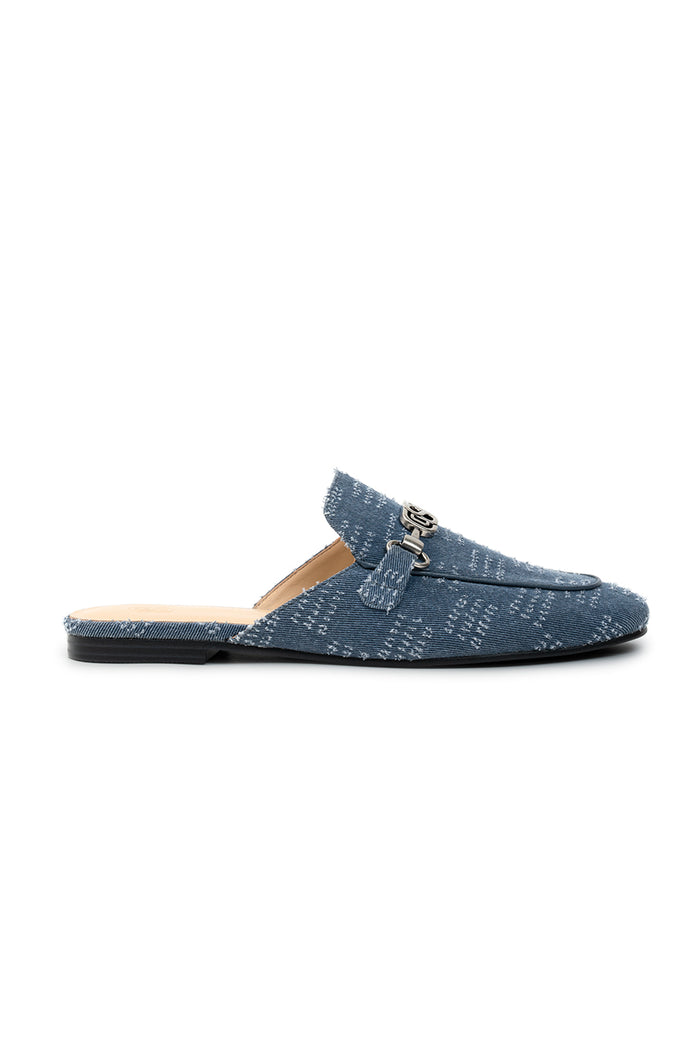Linzy Denim Slipper - Texture Blue