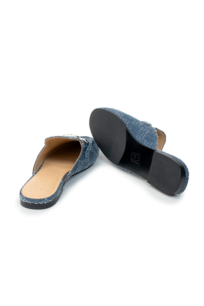Linzy Denim Slipper - Texture Blue