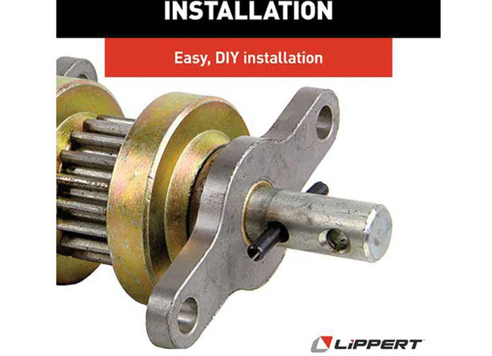 Lippert 123356 Slide-Out Gear Pack Easy DIY Installation - Close-Up Shaft Detail | United RV Parts