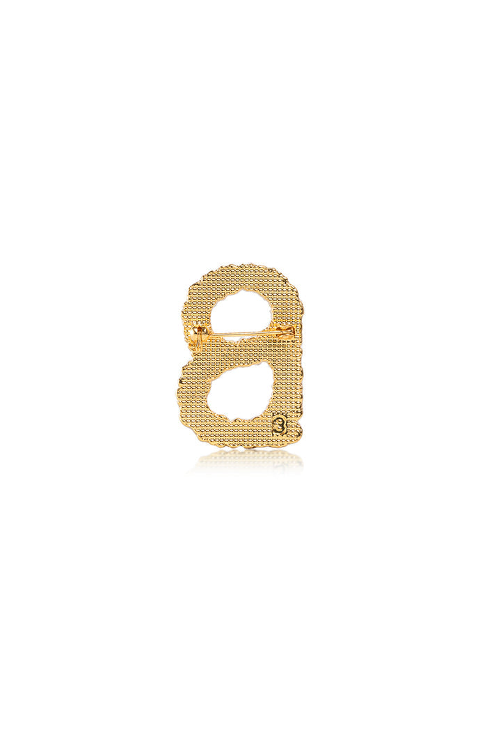 Luxe Signature Crystal Brooch - Gold