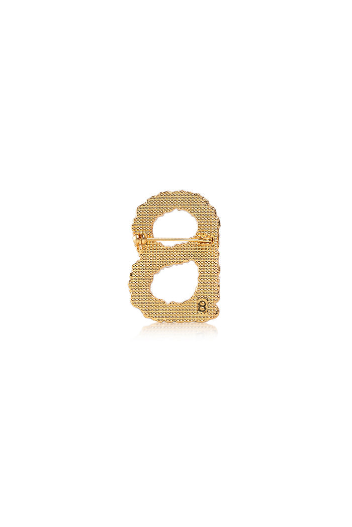 Luxe Signature Crystal Brooch - Golden