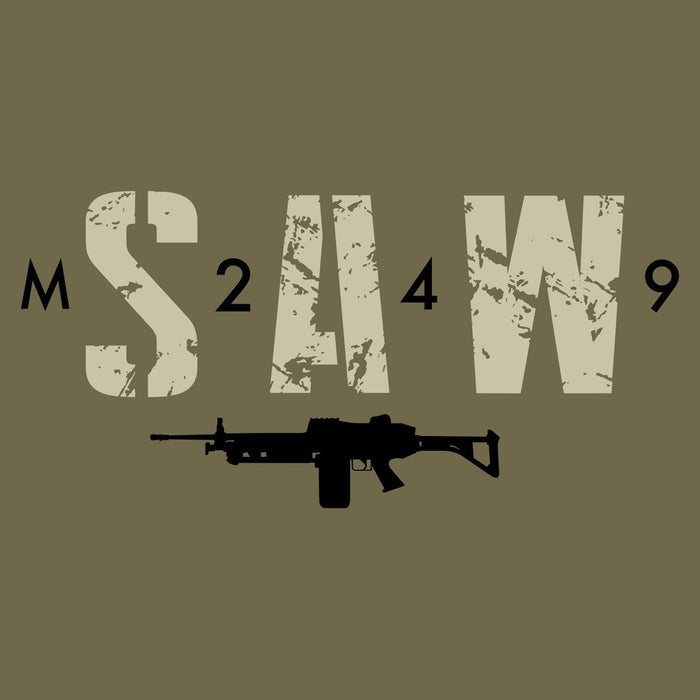 Grunt Style M249 T-Shirt - Military Green artwork