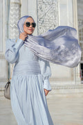 Maharani Satin Shawl - Grey