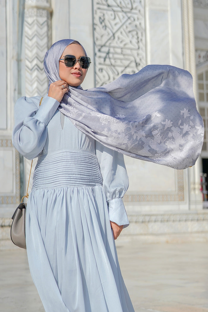 Maharani Satin Shawl - Grey