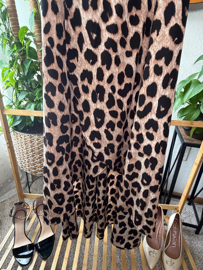 Mainstrip Leopard Print Off-the-Shoulder Midi Dress