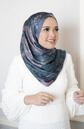 Medina Satin Shawl - Navy