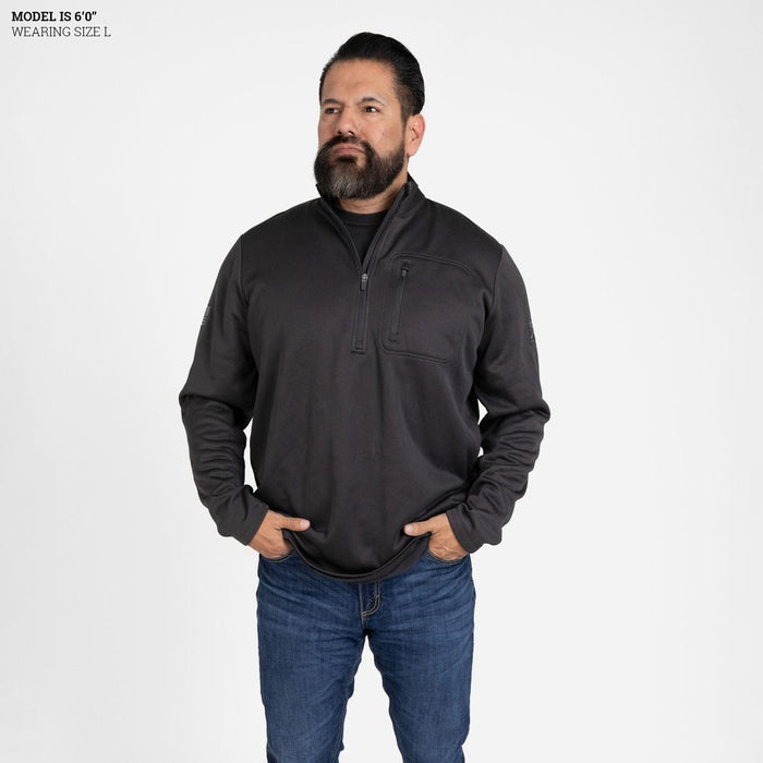 Grunt Style Men's 1/2 Zip Waffle Top - Black